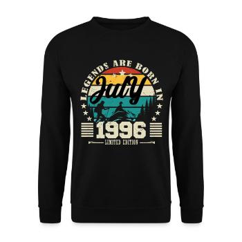 July 1996. Birthday gift July 1996. - Unisex Sweatshirt - black - Front - Alina (178cm) & Michal (187cm)