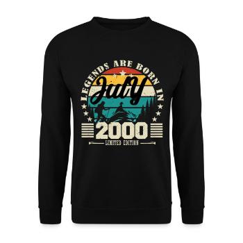 July 2000. Birthday gift July 2000. - Unisex Sweatshirt - black - Front - Alina (178cm) & Michal (187cm)