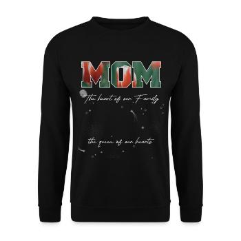 Maman le cœur de notre famille la reine de notre cœur - Sweat-shirt Unisexe - noir - Devant - Alina (178cm) & Michal (187cm)