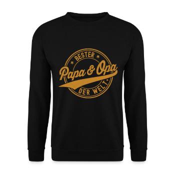 Meilleur Papa & Papy du Monde Humour Cadeau - Sweat-shirt Unisexe - noir - Devant - Alina (178cm) & Michal (187cm)