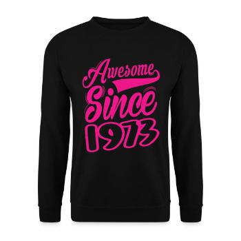 Awesome Since 1973 - Unisex Sweatshirt - black - Front - Alina (178cm) & Michal (187cm)