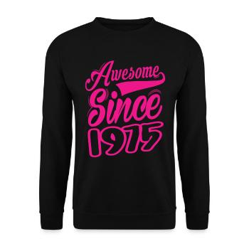 Awesome Since 1975 - Unisex Sweatshirt - black - Front - Alina (178cm) & Michal (187cm)