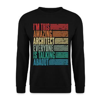 Vintage Architect Architecte Cadeau Rétro - Sweat-shirt Unisexe - noir - Devant - Alina (178cm) & Michal (187cm)