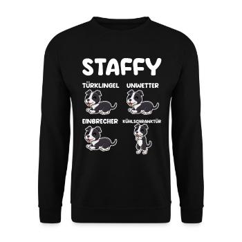 Dog Staffy - Unisex Sweatshirt - black - Front - Alina (178cm) & Michal (187cm)