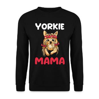 Dog Yorkie Mom - Unisex Sweatshirt - black - Front - Alina (178cm) & Michal (187cm)