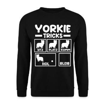 Dog Yorkie - Unisex Sweatshirt - black - Front - Alina (178cm) & Michal (187cm)