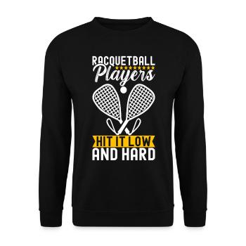 Racquetball Joueur de racquetball - Sweat-shirt Unisexe - noir - Devant - Alina (178cm) & Michal (187cm)