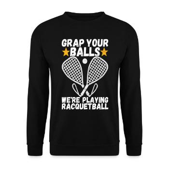 Racquetball Racquetball Player - Unisex Sweatshirt - black - Front - Alina (178cm) & Michal (187cm)