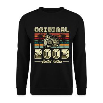 Vintage Retro 2003 Cadeau D'anniversaire - Sweat-shirt Unisexe - noir - Devant - Alina (178cm) & Michal (187cm)