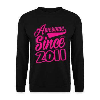 Awesome Since 2011 - Unisex Sweatshirt - black - Front - Alina (178cm) & Michal (187cm)