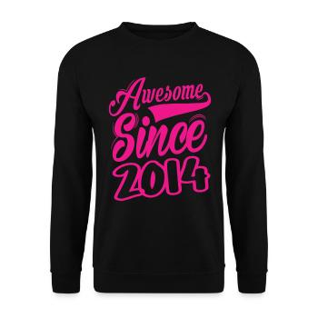 Awesome Since 2014 - Unisex Sweatshirt - black - Front - Alina (178cm) & Michal (187cm)