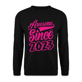Awesome Since 2023 - Unisex Sweatshirt - black - Front - Alina (178cm) & Michal (187cm)