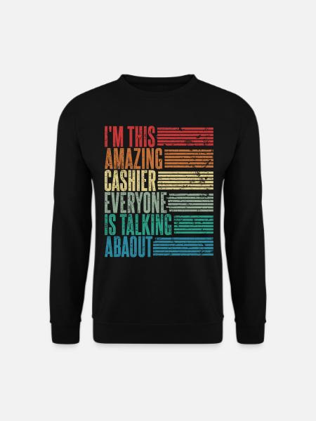 Vintage Kassierer Kassiererin Geschenk Retro - Unisex Pullover - Schwarz