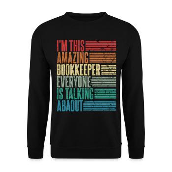 Vintage Comptable Comptable Cadeau Rétro - Sweat-shirt Unisexe - noir - Devant - Alina (178cm) & Michal (187cm)