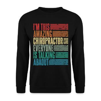 Chiropraticien Chiropraticien Cadeau Rétro - Sweat-shirt Unisexe - noir - Devant - Alina (178cm) & Michal (187cm)