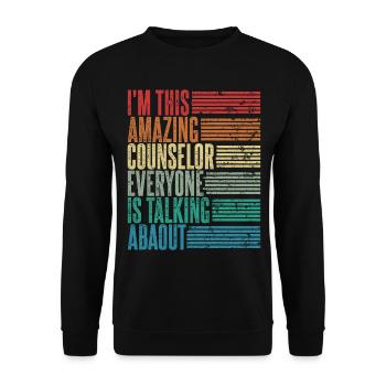 Vintage Consultant Consultant Gift Retro - Unisex Sweatshirt - black - Front - Alina (178cm) & Michal (187cm)