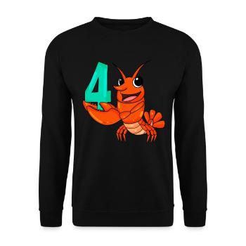 4 ans 4 ans avec motif animal - quatre - Sweat-shirt Unisexe - noir - Devant - Alina (178cm) & Michal (187cm)