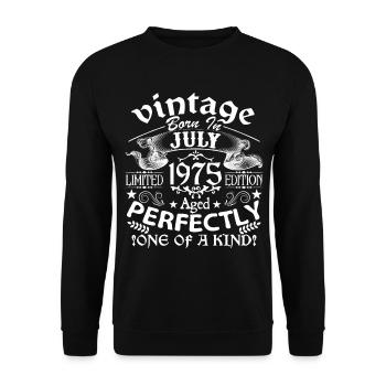 July 1975 | birthday 1975 Vintage July - Unisex Sweatshirt - black - Front - Alina (178cm) & Michal (187cm)