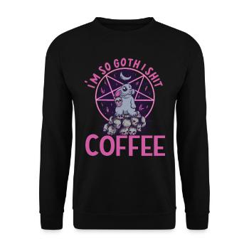 Satan Beelzebub Devil Gothic Pentagram Mystical - Unisex Sweatshirt - black - Front - Alina (178cm) & Michal (187cm)