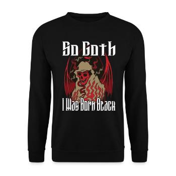 Satan Beelzebub Devil Gothic Pentagram Mystical - Unisex Sweatshirt - black - Front - Alina (178cm) & Michal (187cm)