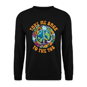 Hippie Peace Sign Peace Flowers Flower Child - Sweat-shirt Unisexe - noir - Devant - Alina (178cm) & Michal (187cm)