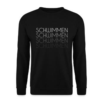 Schwimmen Schriftzug - Unisex Pullover - Schwarz - Vorne - Alina (178cm) & Michal (187cm)