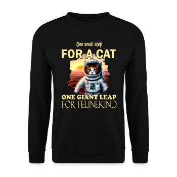 Chat astronaute - Sweat-shirt Unisexe - noir - Devant - Alina (178cm) & Michal (187cm)