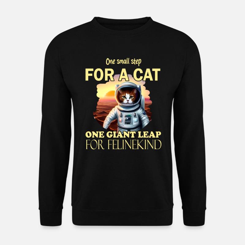 Katzen Astronaut - Unisex Pullover - Schwarz