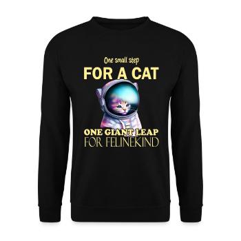 Chat astronaute - Sweat-shirt Unisexe - noir - Devant - Alina (178cm) & Michal (187cm)