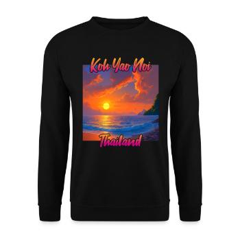 Coucher de soleil à Koh Yao Noi en Thaïlande - Sweat-shirt Unisexe - noir - Devant - Alina (178cm) & Michal (187cm)