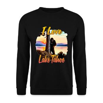 J’adore le lac Tahoe - Sweat-shirt Unisexe - noir - Devant - Alina (178cm) & Michal (187cm)