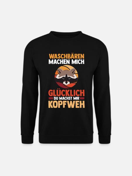 Tiermotiv Waschbär - Unisex Pullover - Schwarz