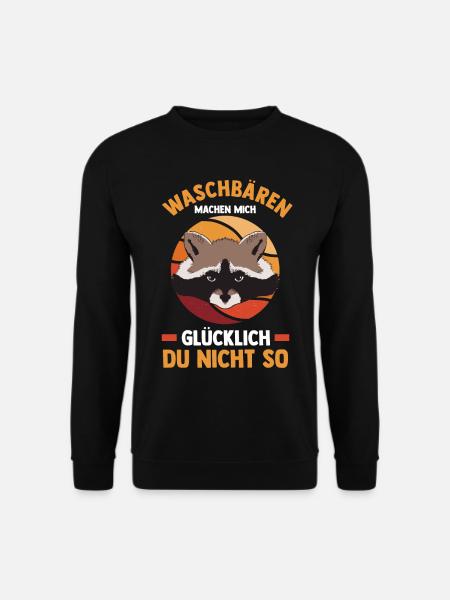 Tiermotiv Waschbär - Unisex Pullover - Schwarz