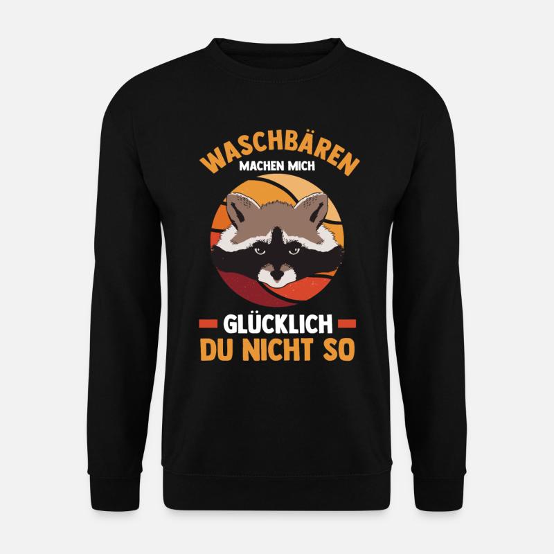 Tiermotiv Waschbär - Unisex Pullover - Schwarz