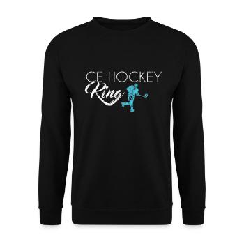 Eishockey King - Unisex Pullover - Schwarz - Vorne - Alina (178cm) & Michal (187cm)