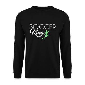 Fußball King - Unisex Pullover - Schwarz - Vorne - Alina (178cm) & Michal (187cm)