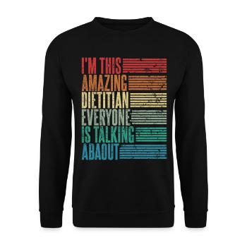 Vintage Dietitian Dietitian Gift Retro - Unisex Sweatshirt - black - Front - Alina (178cm) & Michal (187cm)