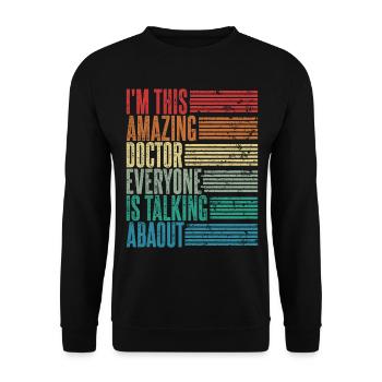 Vintage Doktor Doktorin Geschenk Retro - Unisex Pullover - Schwarz - Vorne - Alina (178cm) & Michal (187cm)