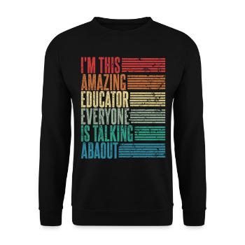 Vintage Éducateur Éducateur Cadeau Rétro - Sweat-shirt Unisexe - noir - Devant - Alina (178cm) & Michal (187cm)