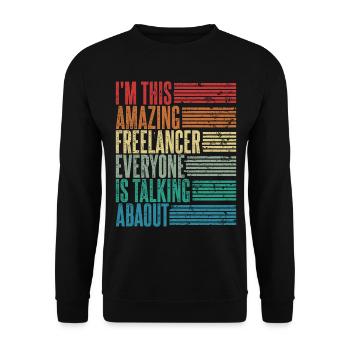 Vintage Freelancer Freelancer Gift Retro - Unisex Sweatshirt - black - Front - Alina (178cm) & Michal (187cm)
