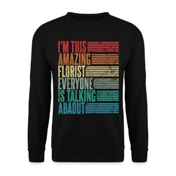 Vintage Florist Florist Gift Retro - Unisex Sweatshirt - black - Front - Alina (178cm) & Michal (187cm)