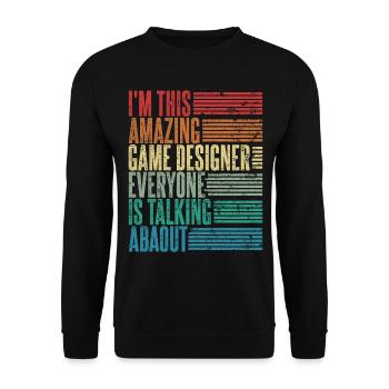 Vintage Developer Game Developer Gift Retro - Unisex Sweatshirt - black - Front - Alina (178cm) & Michal (187cm)