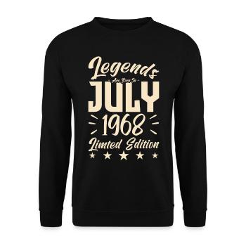 Naissance En Juillet 1968. Cadeau d'anniversaire. - Sweat-shirt Unisexe - noir - Devant - Alina (178cm) & Michal (187cm)