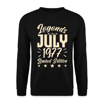 Naissance En Juillet 1977. Cadeau d'anniversaire. - Sweat-shirt Unisexe - noir - Devant - Alina (178cm) & Michal (187cm)