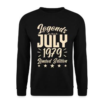 Naissance En Juillet 1979. Cadeau d'anniversaire. - Sweat-shirt Unisexe - noir - Devant - Alina (178cm) & Michal (187cm)