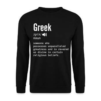 Griechische Definition Griechenland-Kostüm für - Unisex Pullover - Schwarz - Vorne - Alina (178cm) & Michal (187cm)