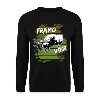 Framo flatbed transporter truck DDR IFA Oldtimer - Unisex Sweatshirt - black - Front - Alina (178cm) & Michal (187cm)