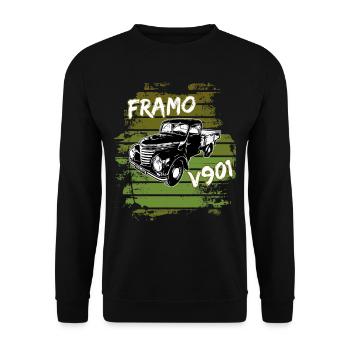 Camion transporteur à plateau Framo DDR IFA Oldtimer - Sweat-shirt Unisexe - noir - Devant - Alina (178cm) & Michal (187cm)