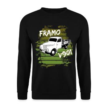 Camion transporteur à plateau Framo DDR IFA Oldtimer - Sweat-shirt Unisexe - noir - Devant - Alina (178cm) & Michal (187cm)