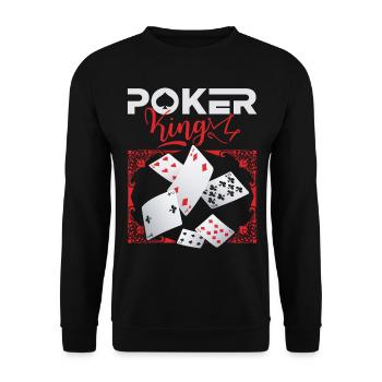 Roi du poker, Dicton de poker, Champion de poker - Sweat-shirt Unisexe - noir - Devant - Alina (178cm) & Michal (187cm)